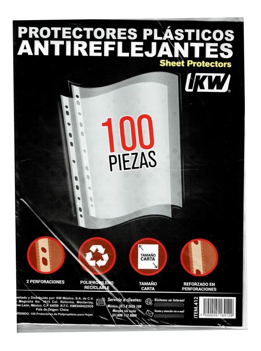 Protectores Plásticos Anti Reflejante Para Hojas T / carta Ikw