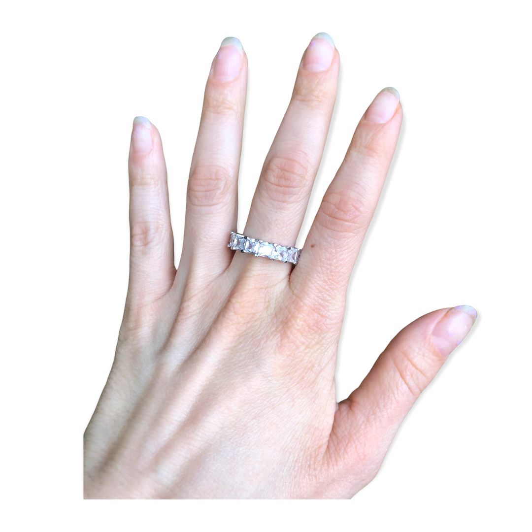 Churumbela Corte Cojín de Zirconias Cúbicas en Plata 925 Amour