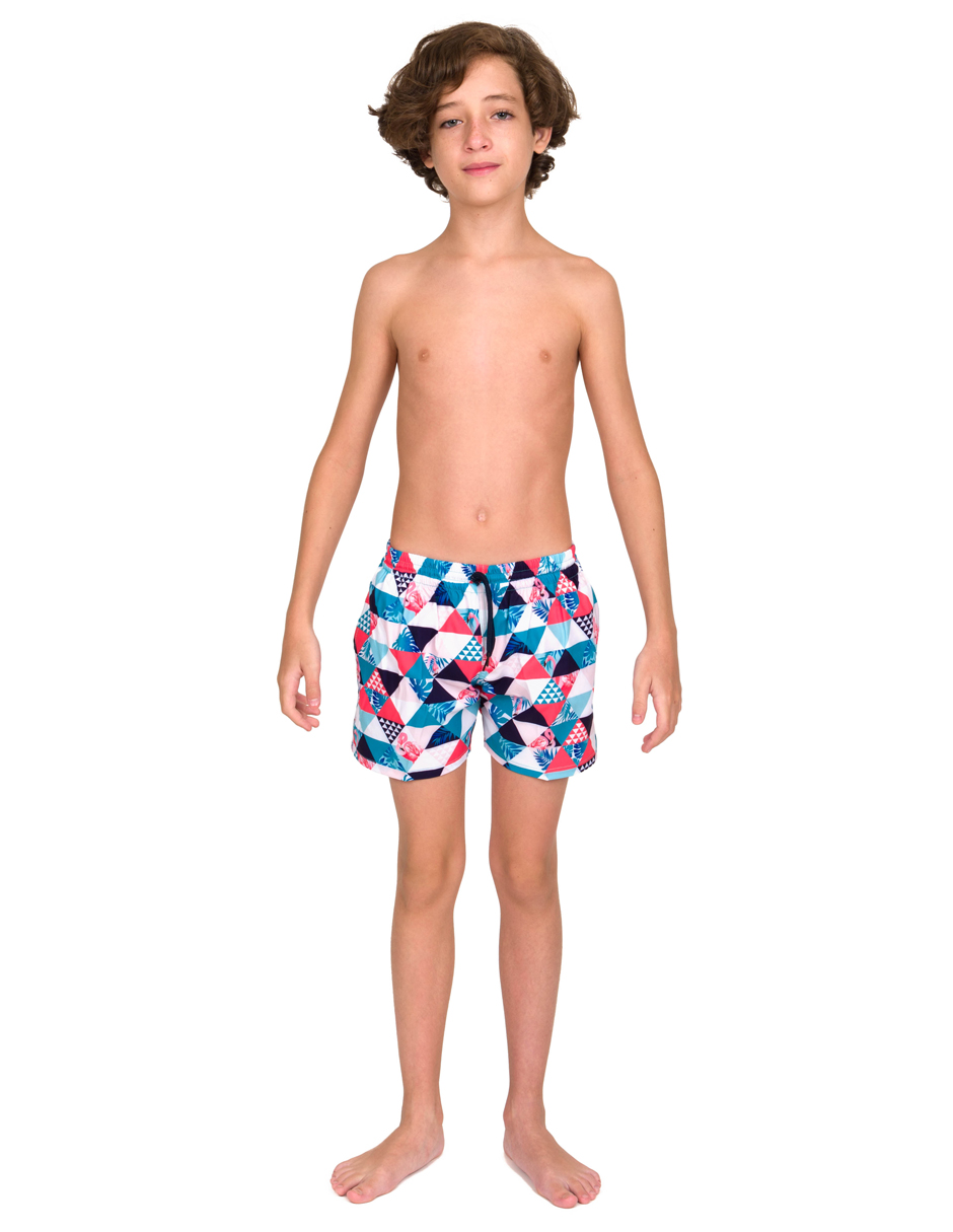 Traje de baño Gym&Swim, Short Estampado para Adolescente 1 - 10 Años, Bañador De Secado Rápido, Ligero Y Cómodo con Licra Interna Y Bolsas Laterales, BAHAMAS