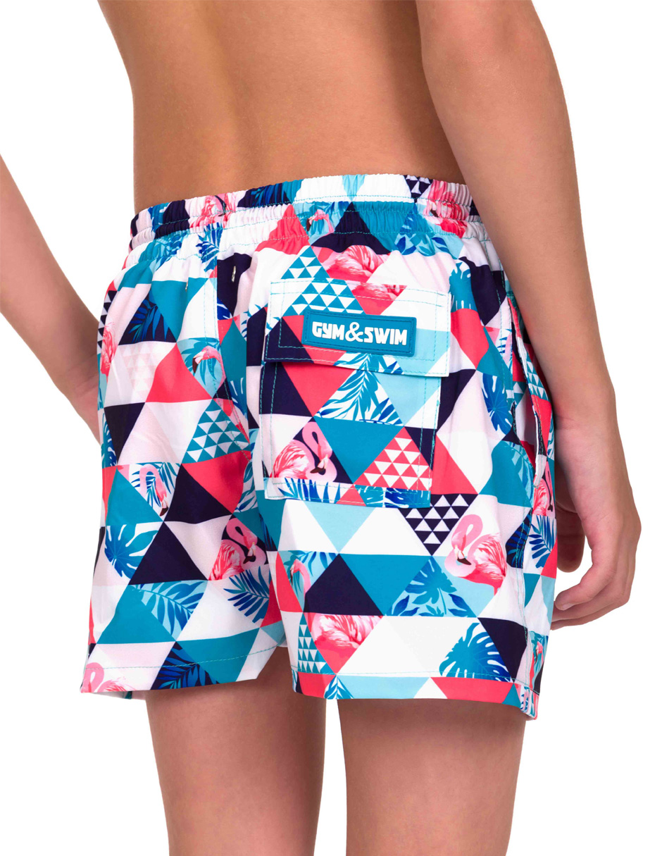 Traje de baño Gym&Swim, Short Estampado para Adolescente 1 - 10 Años, Bañador De Secado Rápido, Ligero Y Cómodo con Licra Interna Y Bolsas Laterales, BAHAMAS