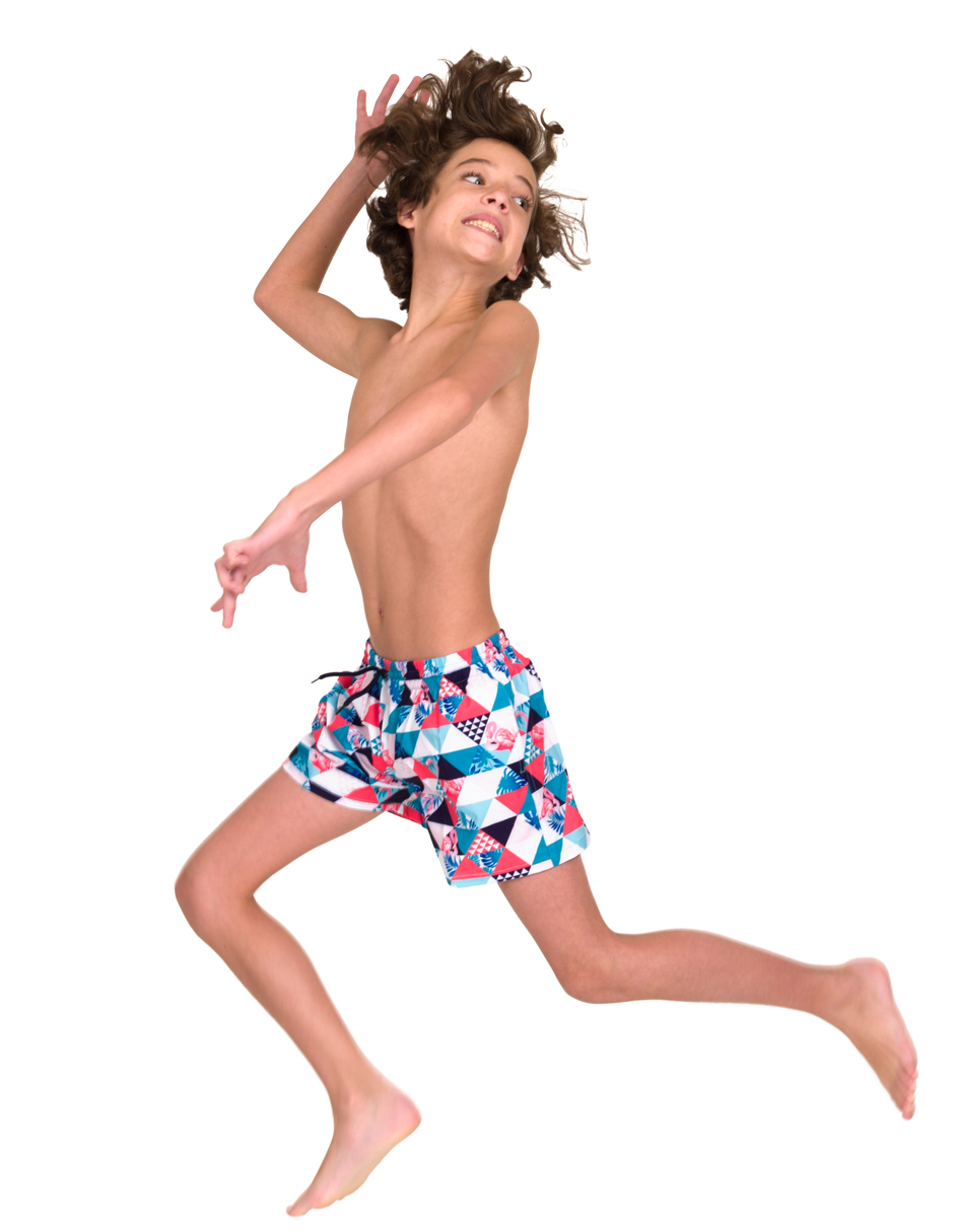 Traje de baño Gym&Swim, Short Estampado para Adolescente 1 - 10 Años, Bañador De Secado Rápido, Ligero Y Cómodo con Licra Interna Y Bolsas Laterales, BAHAMAS