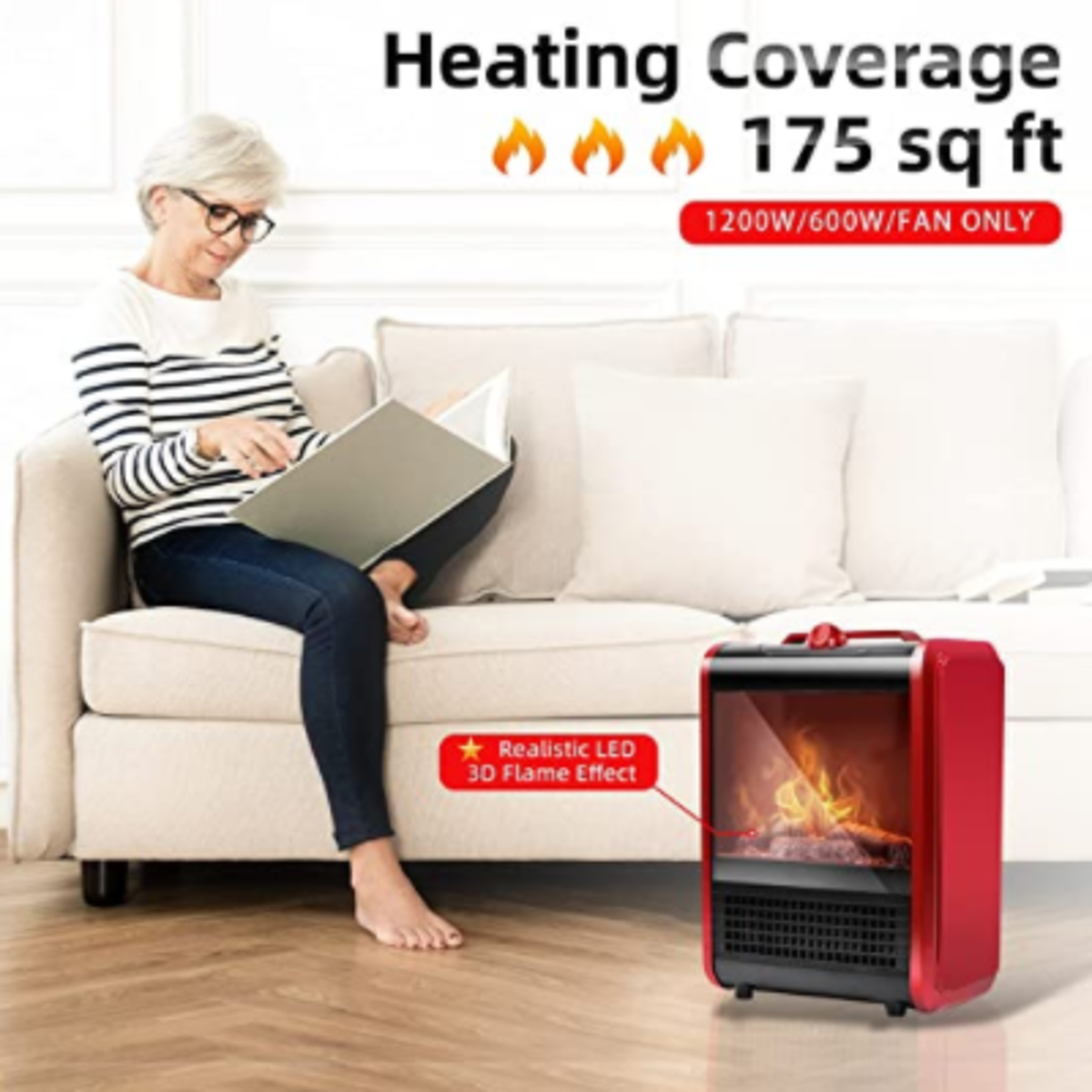 Chimenea Electrica Portatil Efecto 3d