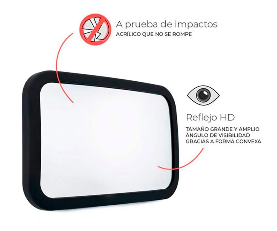 Espejo Retrovisor De Auto Para Bebé Extra Grande