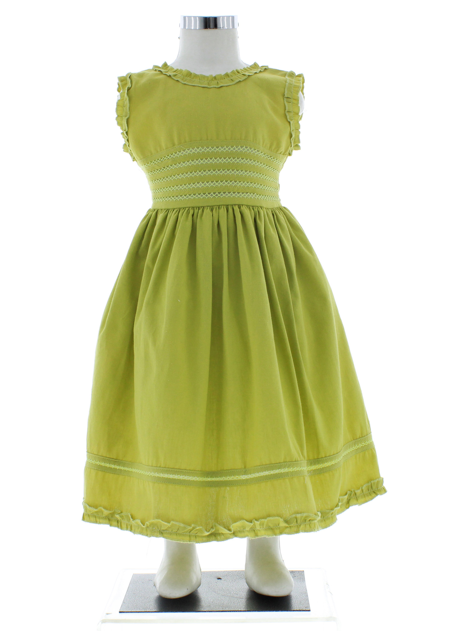 Vestido Niña color Verde Liso 1 a 10 años 2262...