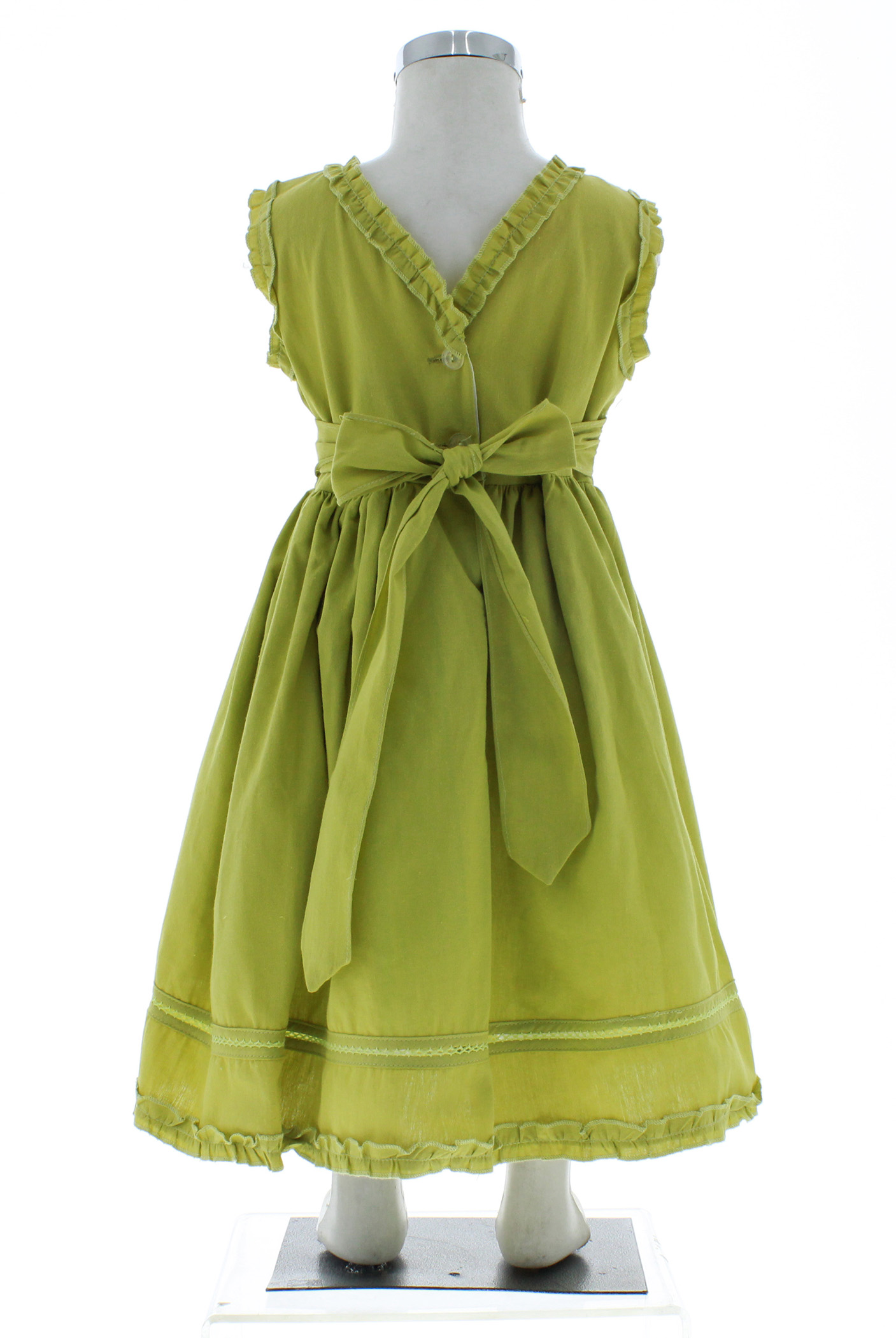 Vestido Niña color Verde Liso 1 a 10 años 2262...