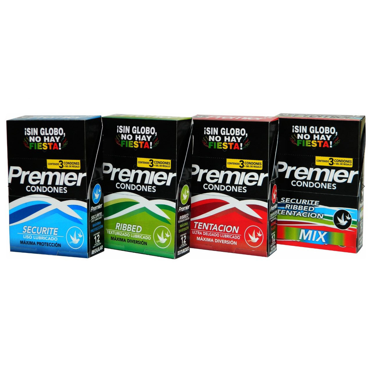 72 Condones Premier Tentación Ultradelgados Con 24 Geles Lubricantes