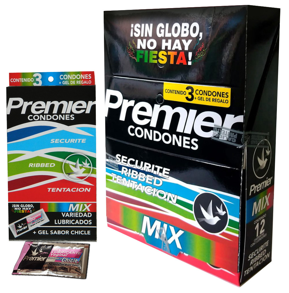 72 Condones Premier Mix, Con 24 Geles Lubricantes De Regalo