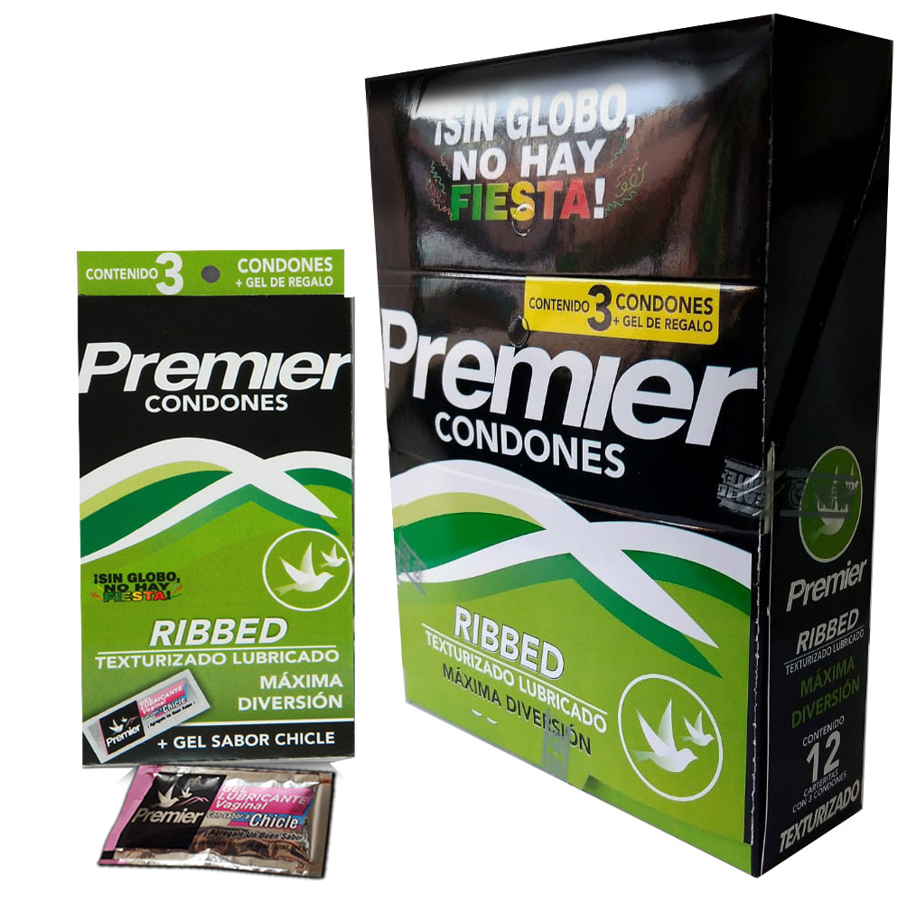 72 Condones Premier Texturizados Con 24 Geles Lubricantes