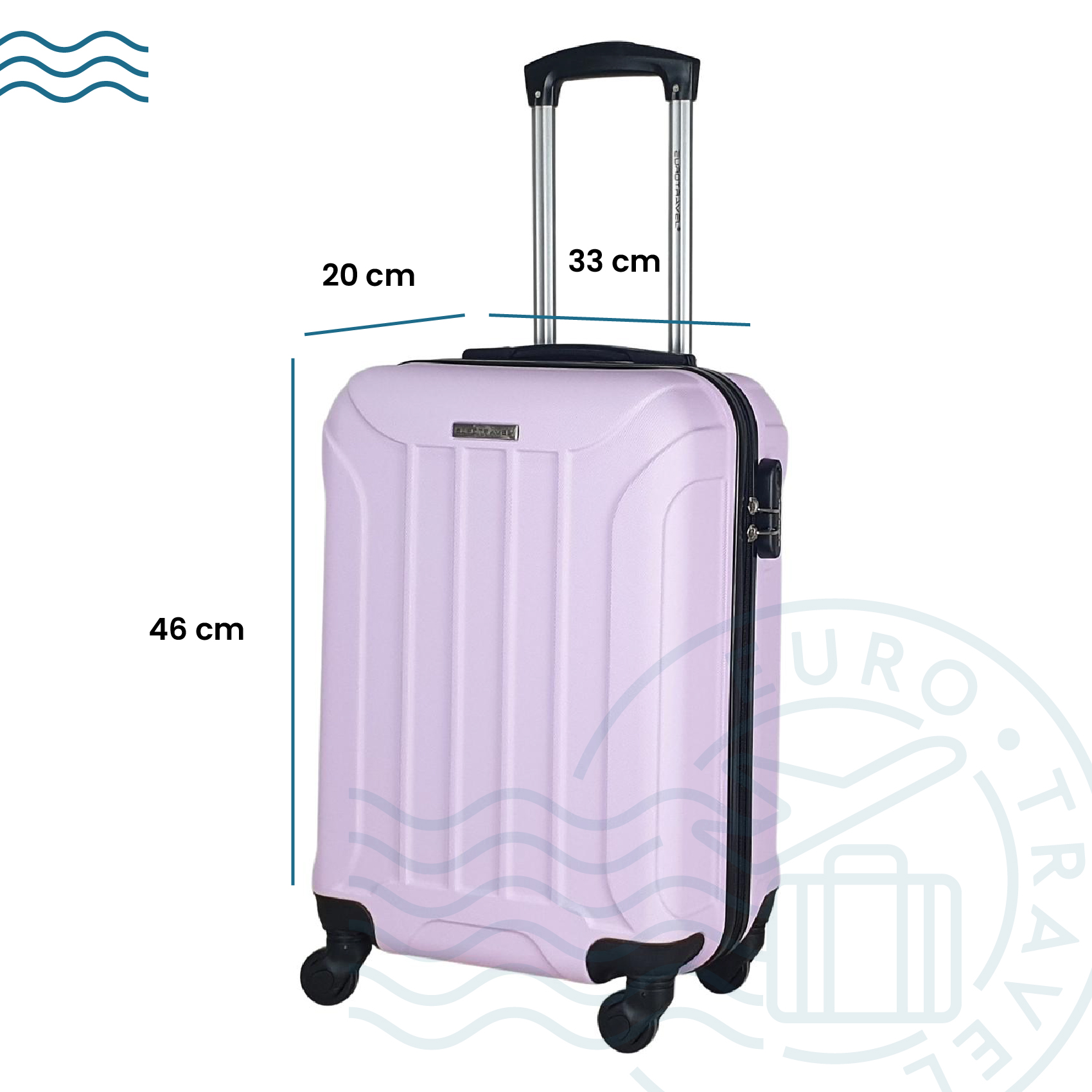 Maleta de Mano Rígida 18 Pulgadas Eurotravel, Resistente ABS Morado