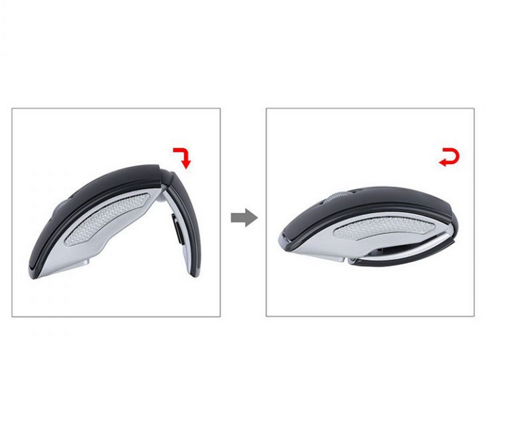 Mouse Inalámbrico Plegable Wireless Abatible Dpi 1200 Plata