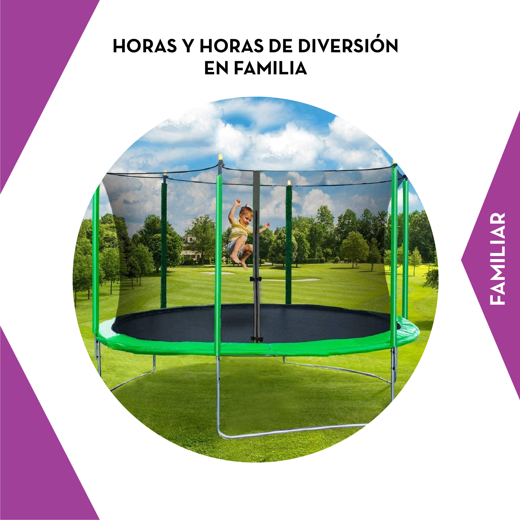 Trampolín Brincolín De 8 Pies 2.43m Diametro (CL) Verde Unitalla