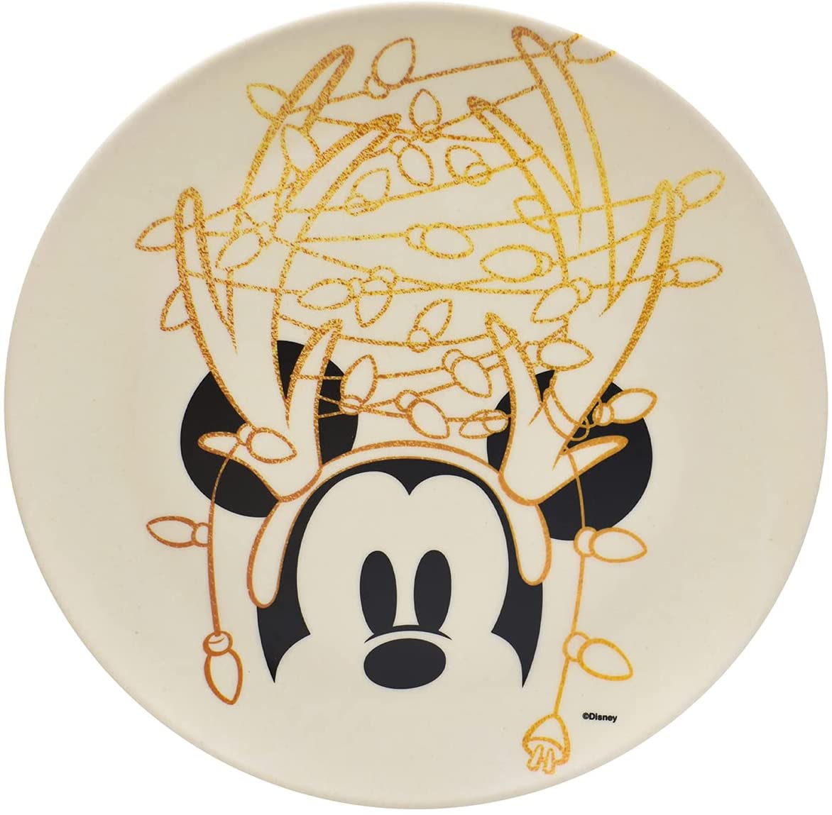 Vajilla Mickey Mouse Navidad Ecologica De Bambú Disney Colección 12 Piezas Para 4 personas