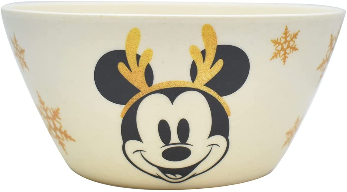Vajilla Mickey Mouse Navidad Ecologica De Bambú Disney Colección 12 Piezas Para 4 personas