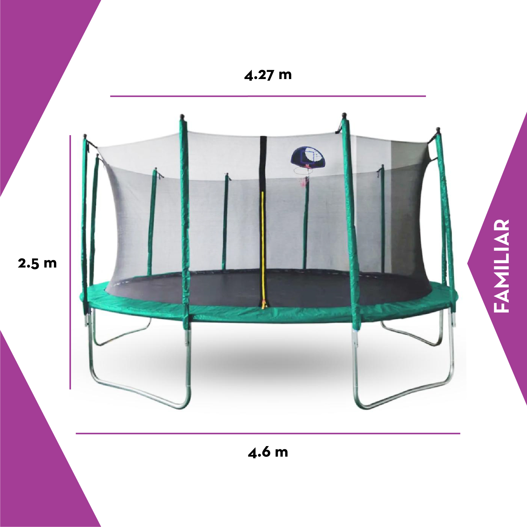 Trampolín Brincolín 15 Pies Con Red De Basquet(CL)