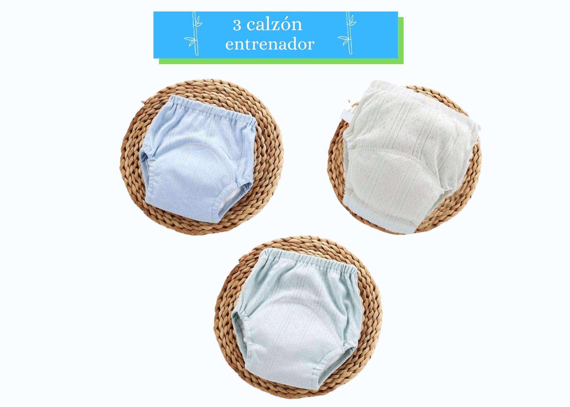 3 Calzón Entrenador Ecológico Pañal Entrenador De Tela Niño