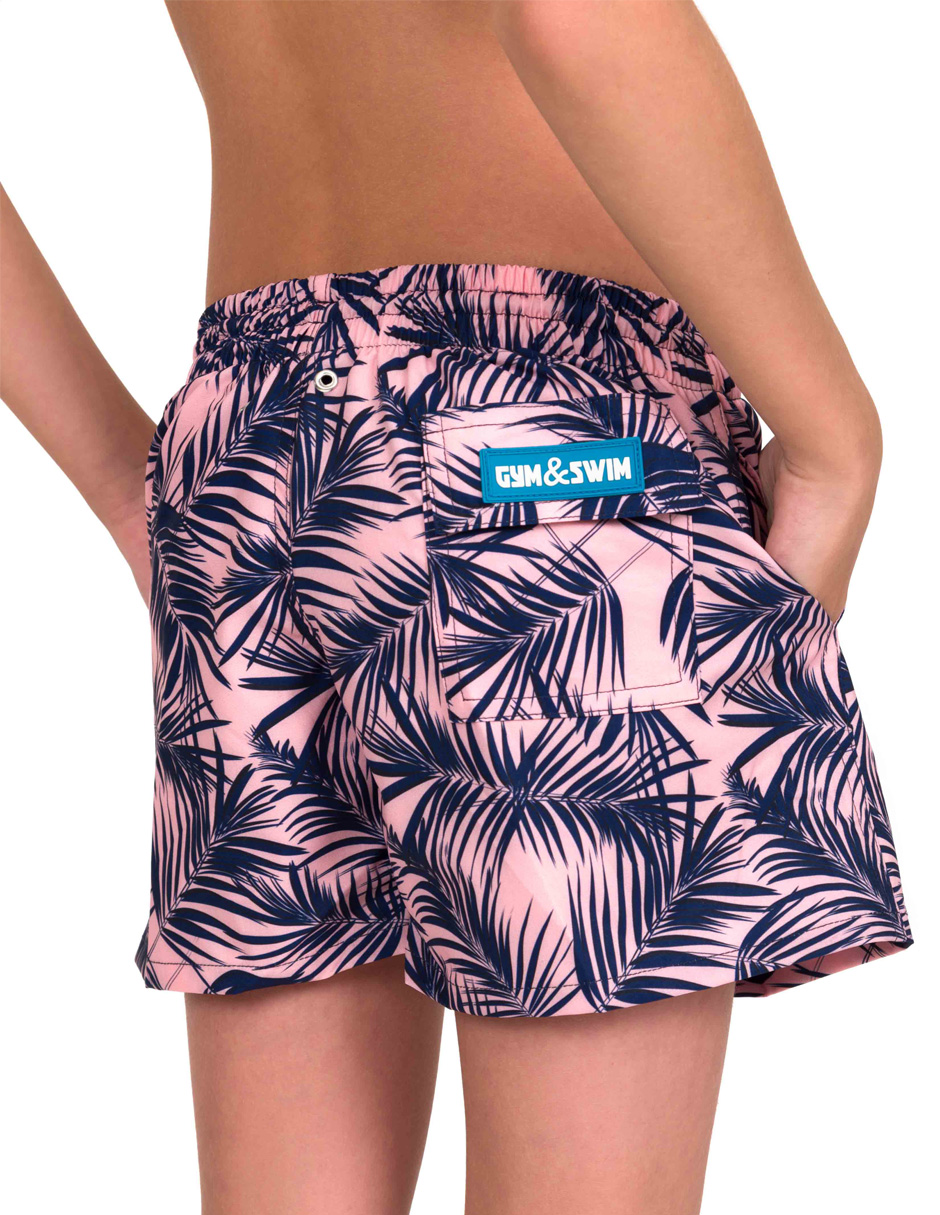 Traje de baño Gym&Swim, Short Estampado para Niño 1 - 10 Años, Bañador De Secado Rápido, Ligero Y Cómodo con Licra Interna Y Bolsas Laterales, PALMAS