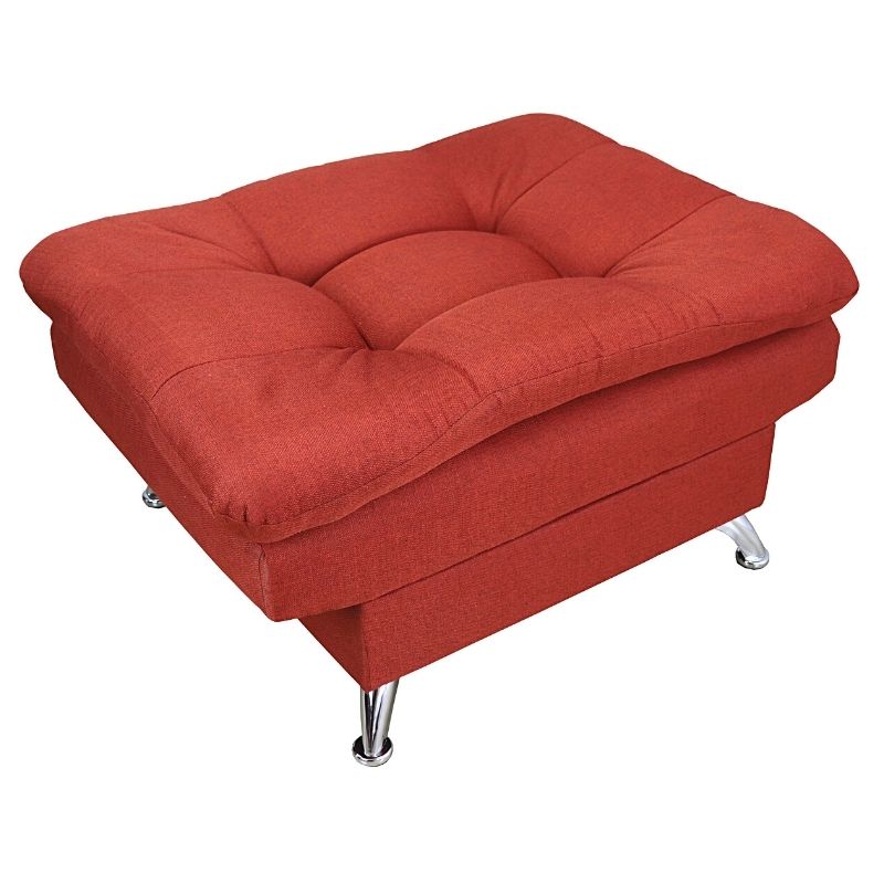 Taburete  Moderno Puff en Lino Shedron Reposapiés