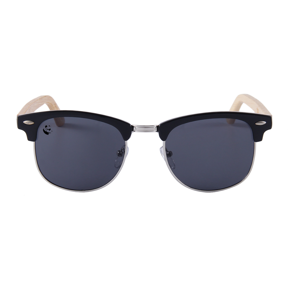 Lentes Gafas de Sol PANDAS Unisex para Hombre y Mujer de Madera de Bambú Cuadrados Oscuros UV400 Tigris Negro