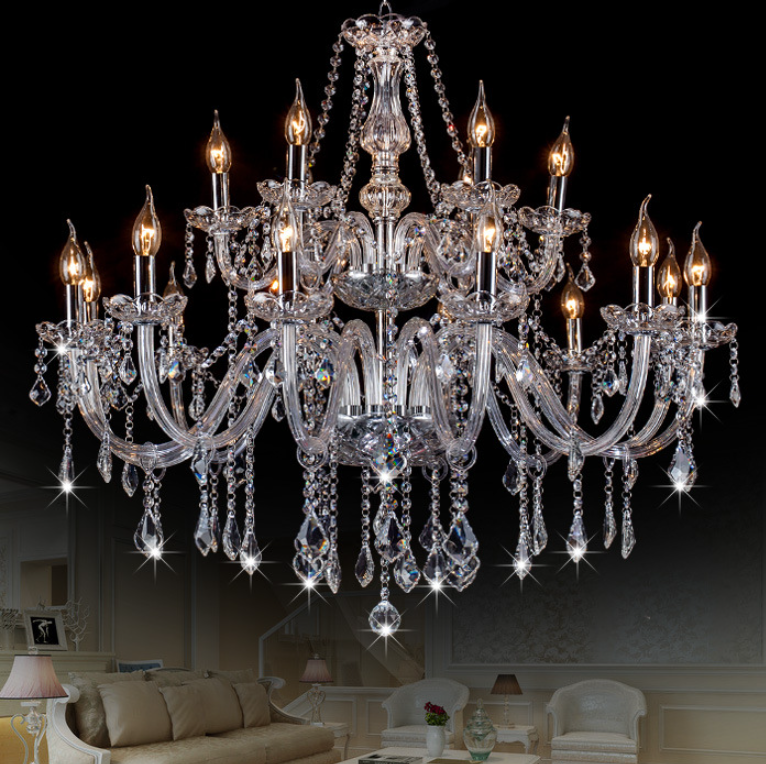 Lámpara candil de cristal candelabro 12+6 focos estilo elegante