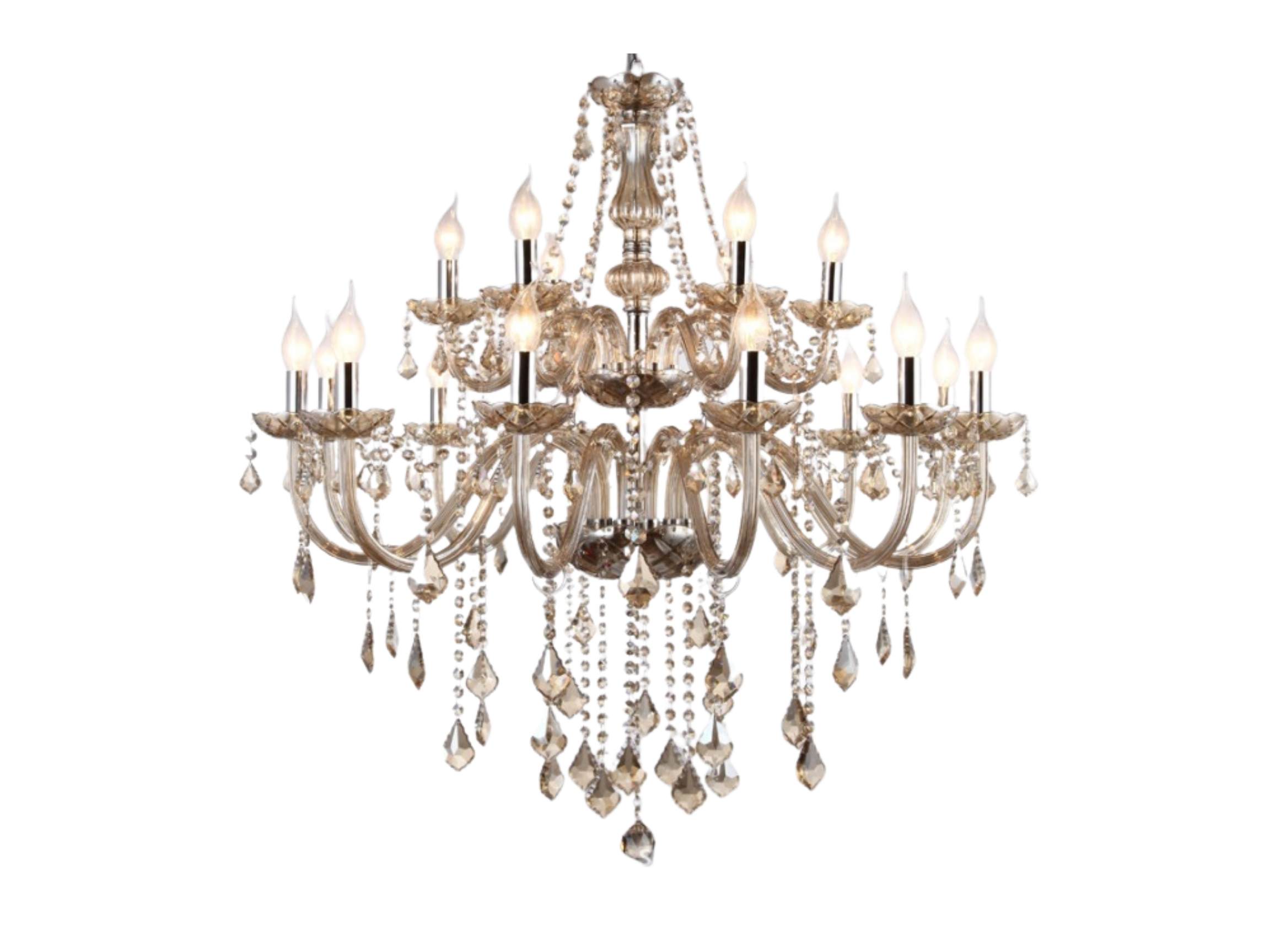 Lámpara candil de cristal candelabro 12+6 focos estilo elegante