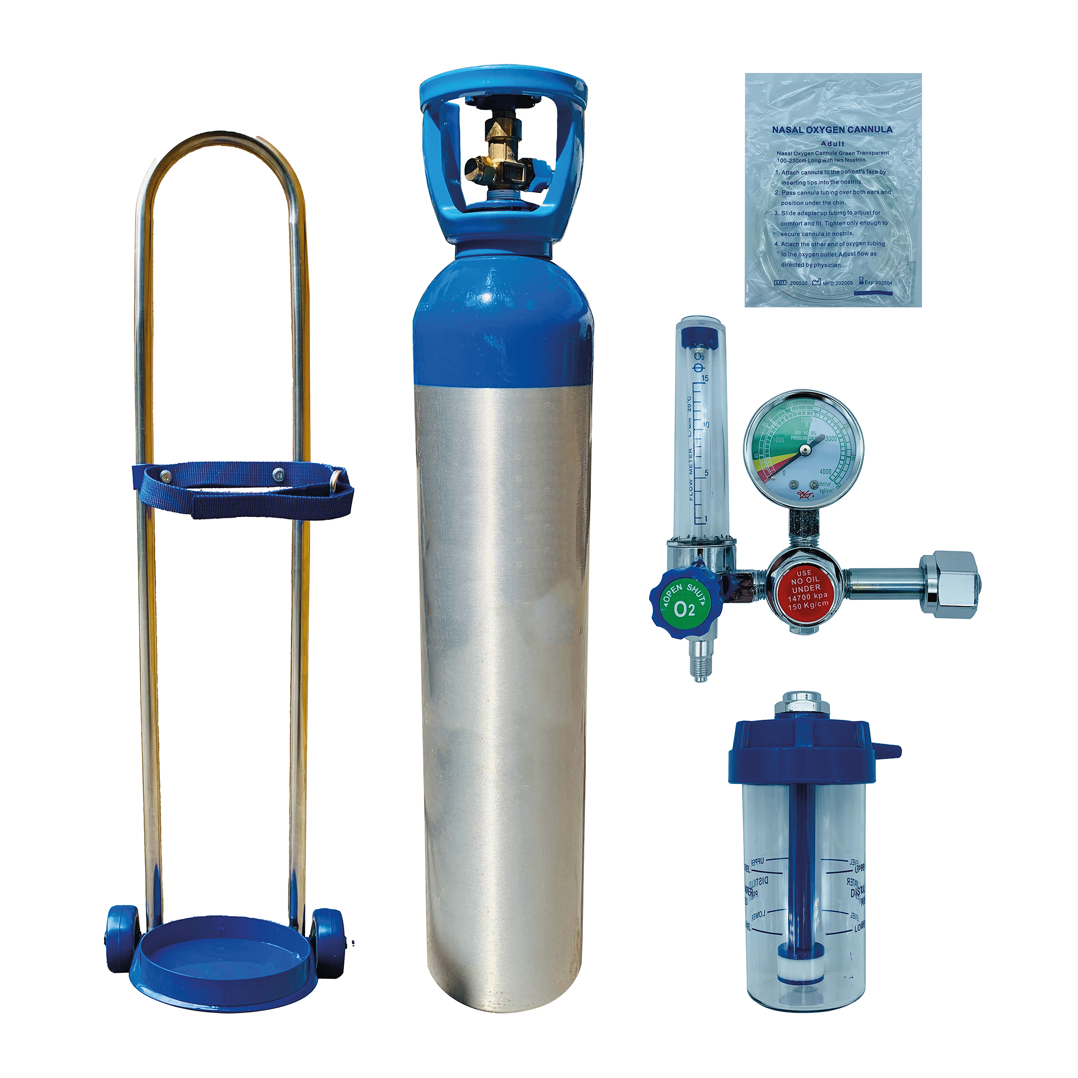 Tanque de Oxígeno 1,725 lts. con Set de Accesorios Incluidos