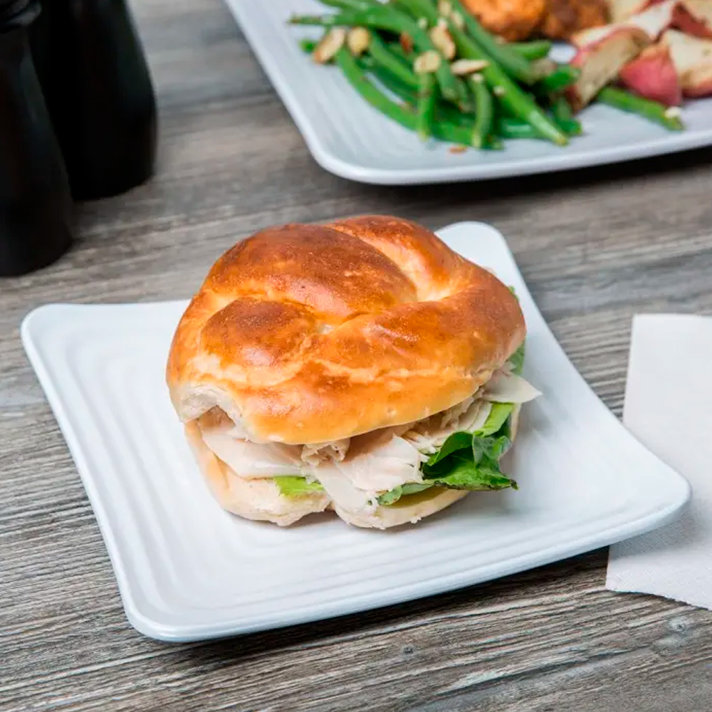 Plato trinche cuadrado melamina GET 18cm 6 pzas. GET-ML-61-W