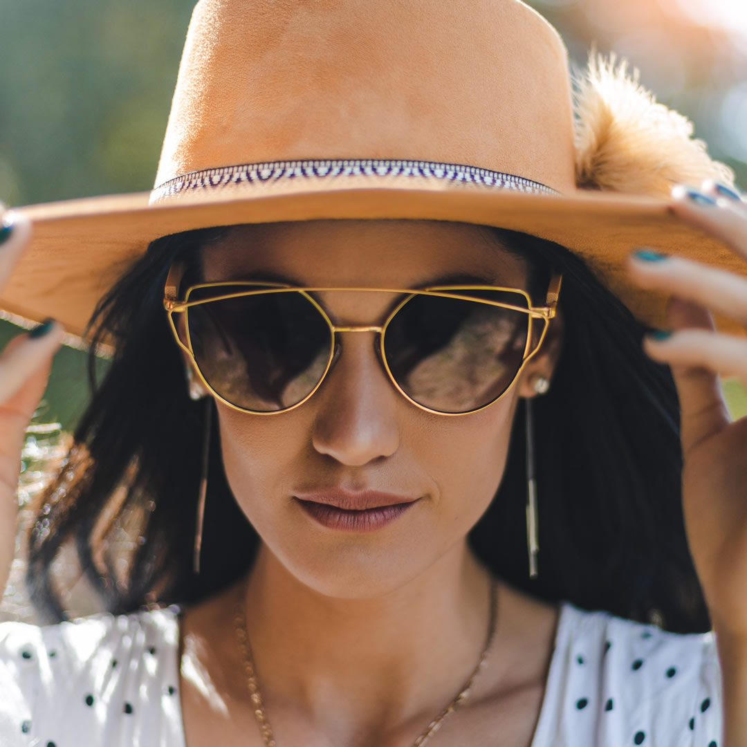 Lentes Gafas de Sol PANDAS para Mujer Dama de Madera de Bambú Ojo de Gato Degradados UV400 Pardela Café Marrón