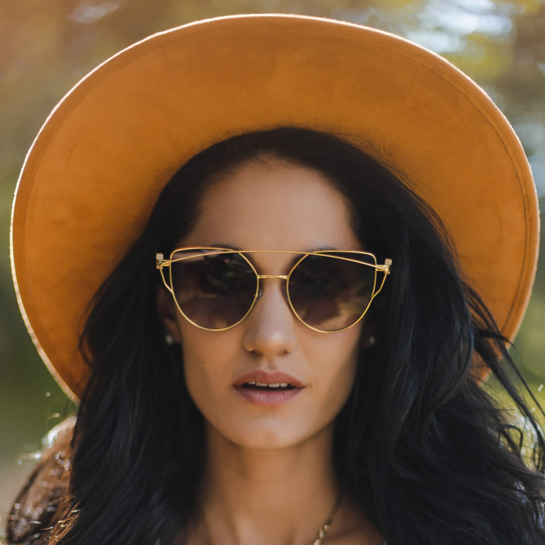 Lentes Gafas de Sol PANDAS para Mujer Dama de Madera de Bambú Ojo de Gato Degradados UV400 Pardela Café Marrón