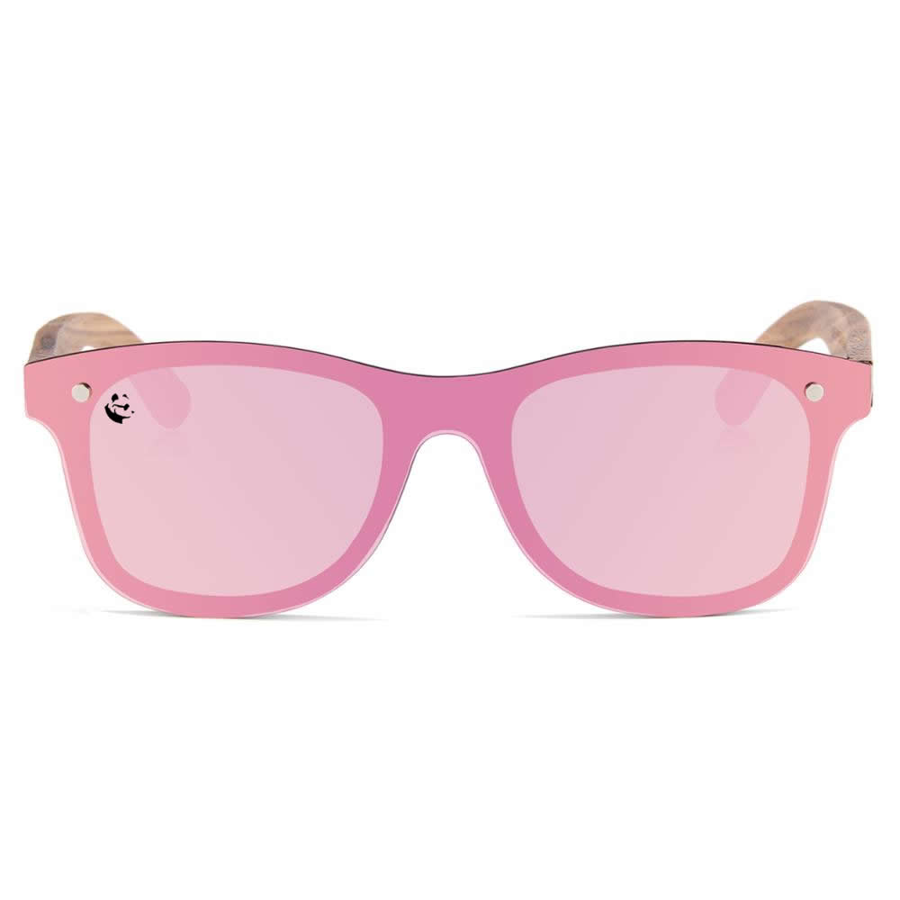 Lentes Gafas de Sol PANDAS para Mujer Dama Polarizados de Madera Rectangulares Espejados UV400 Flamenco Rosas
