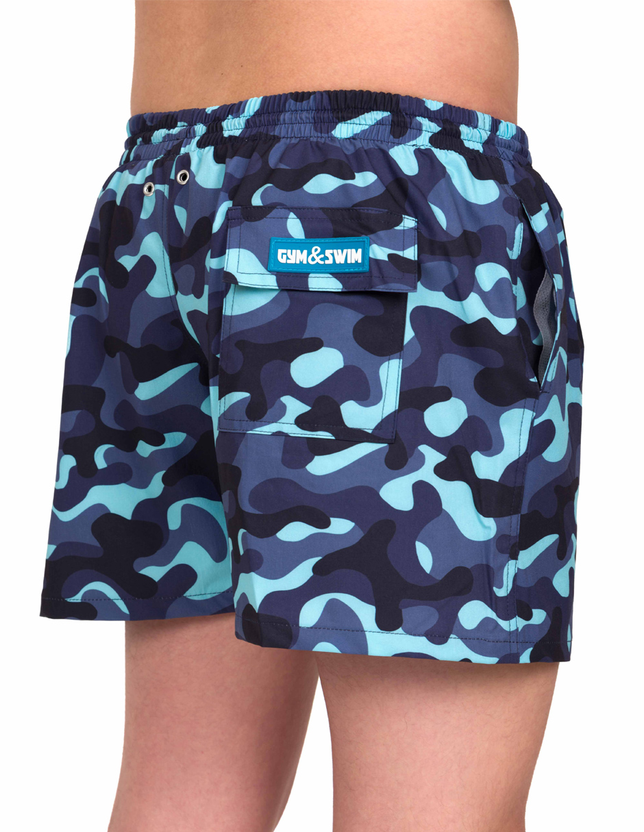 Traje de baño Gym&Swim, Short Estampado para Adolescente 12 - 16 Años, Bañador De Secado Rápido, Ligero Y Cómodo con Licra Interna Y Bolsas Laterales, BORA BORA