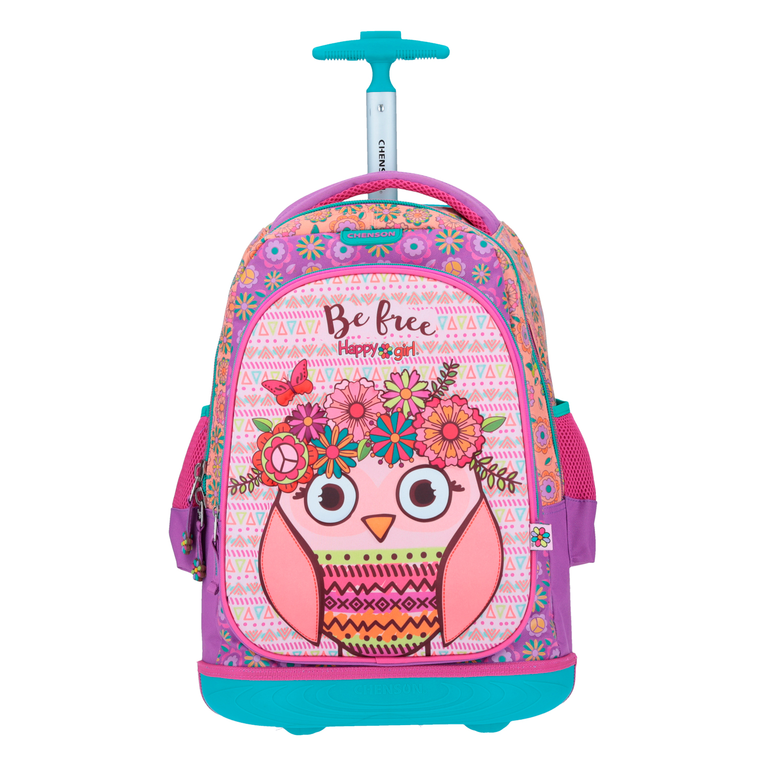 MOCHILA RUEDAS BASTON CHENSON ESCOLAR HAPPY GIRL BUHO HG64196-U