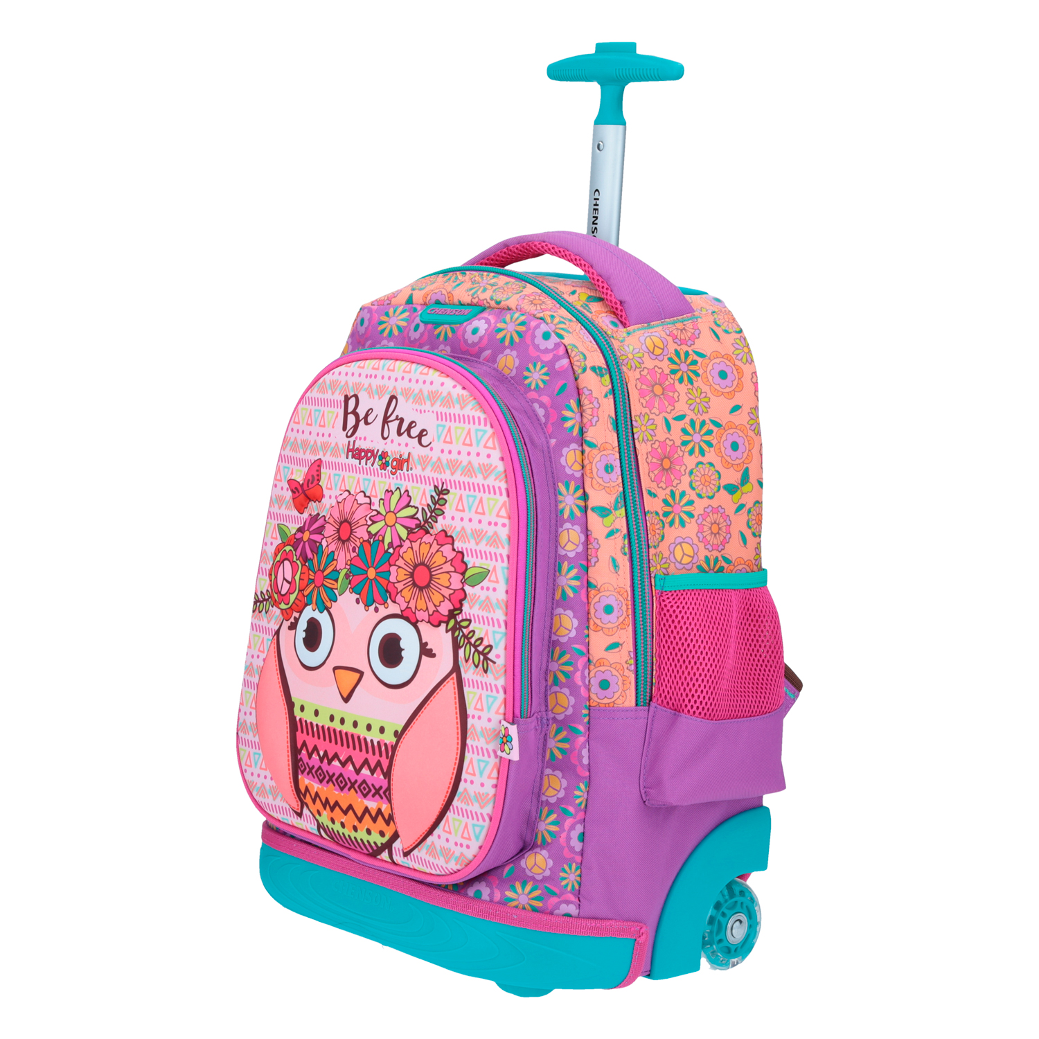 MOCHILA RUEDAS BASTON CHENSON ESCOLAR HAPPY GIRL BUHO HG64196-U