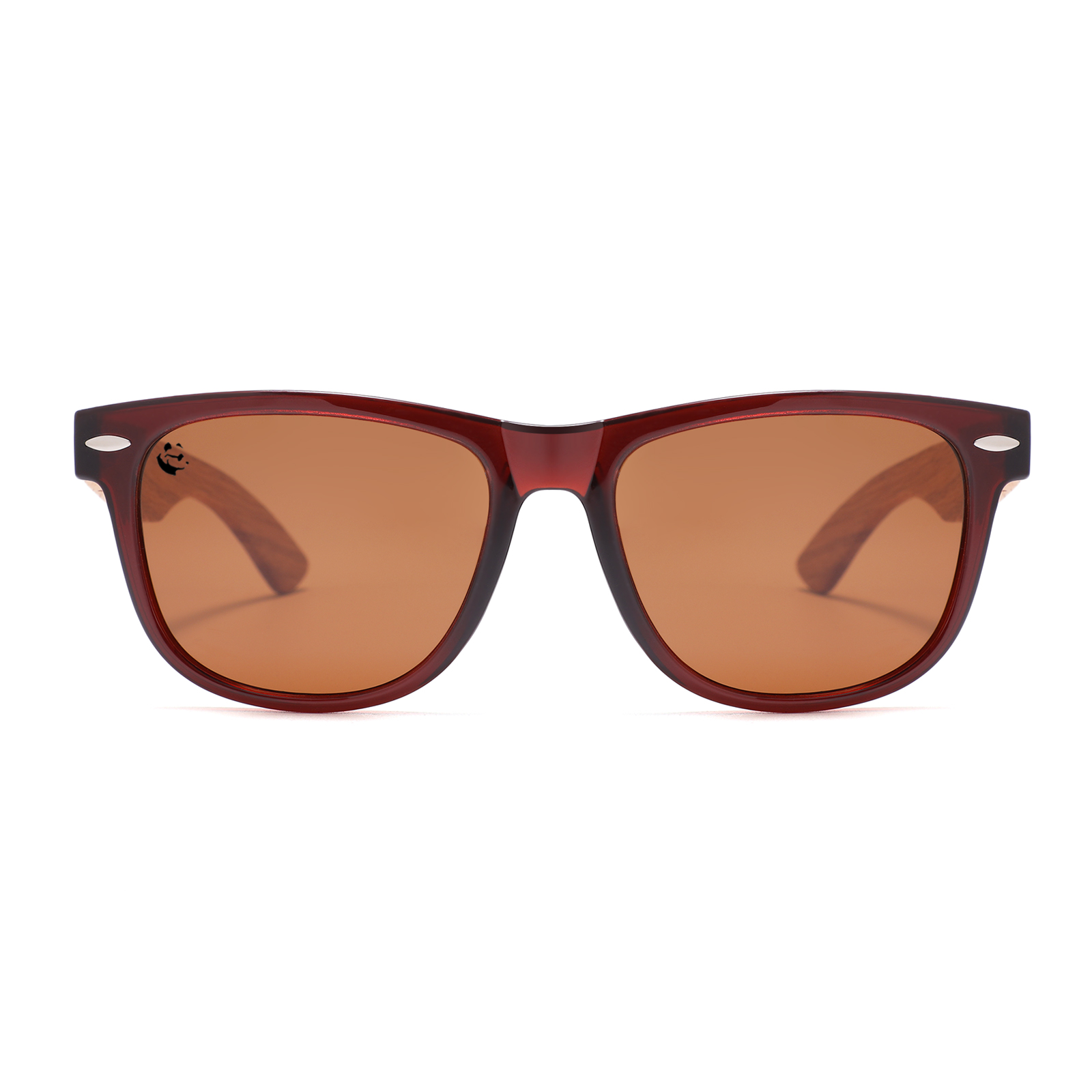 Lentes Gafas de Sol PANDAS para Hombre Caballero Polarizados de Madera Cuadrados Oscuros UV400 Lobo Café Marrón