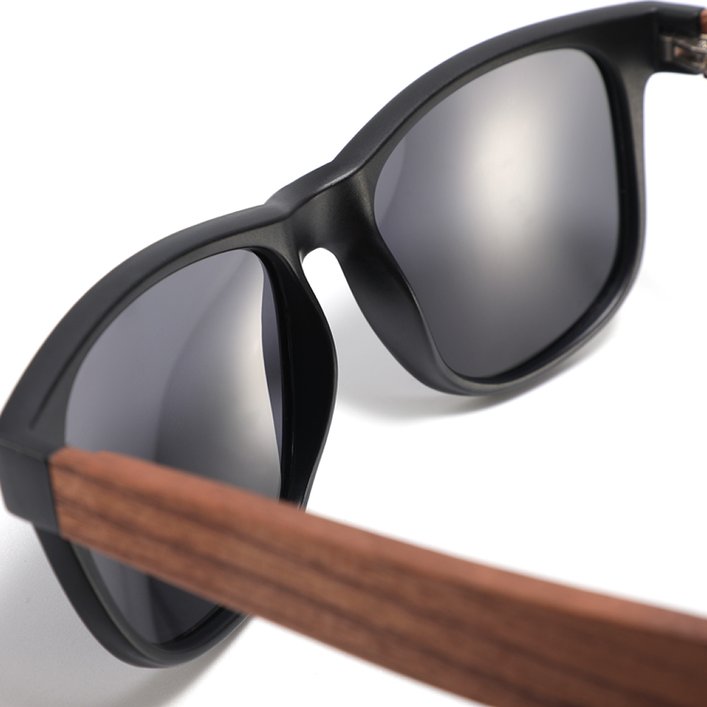 Lentes Gafas de Sol PANDAS para Hombre Caballero Polarizados de Madera Cuadrados Oscuros UV400 Lobo Café Marrón