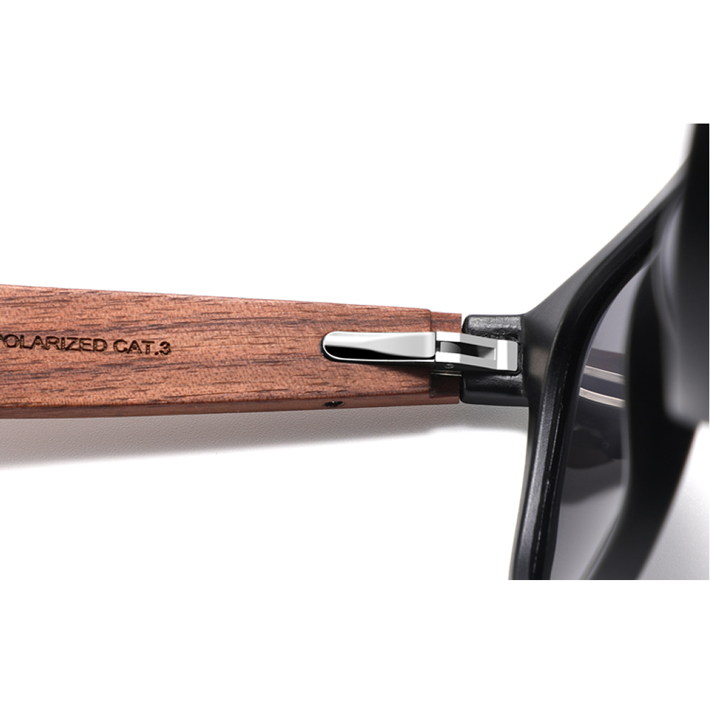 Lentes Gafas de Sol PANDAS para Hombre Caballero Polarizados de Madera Cuadrados Oscuros UV400 Lobo Café Marrón