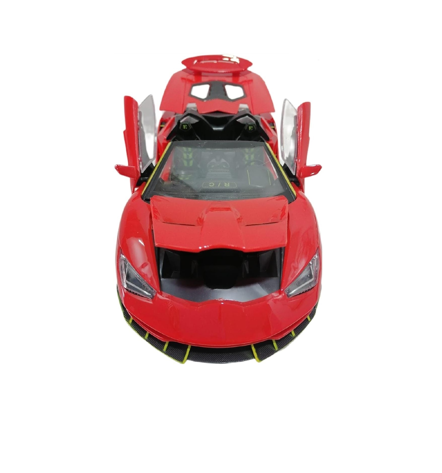 Carro Rapid Racing Radio Control Abre Puertas Luces Y Sonido Rojo