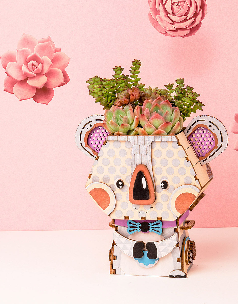 Rompecabezas 3d Mini Maceta Koala Robotime Madera 