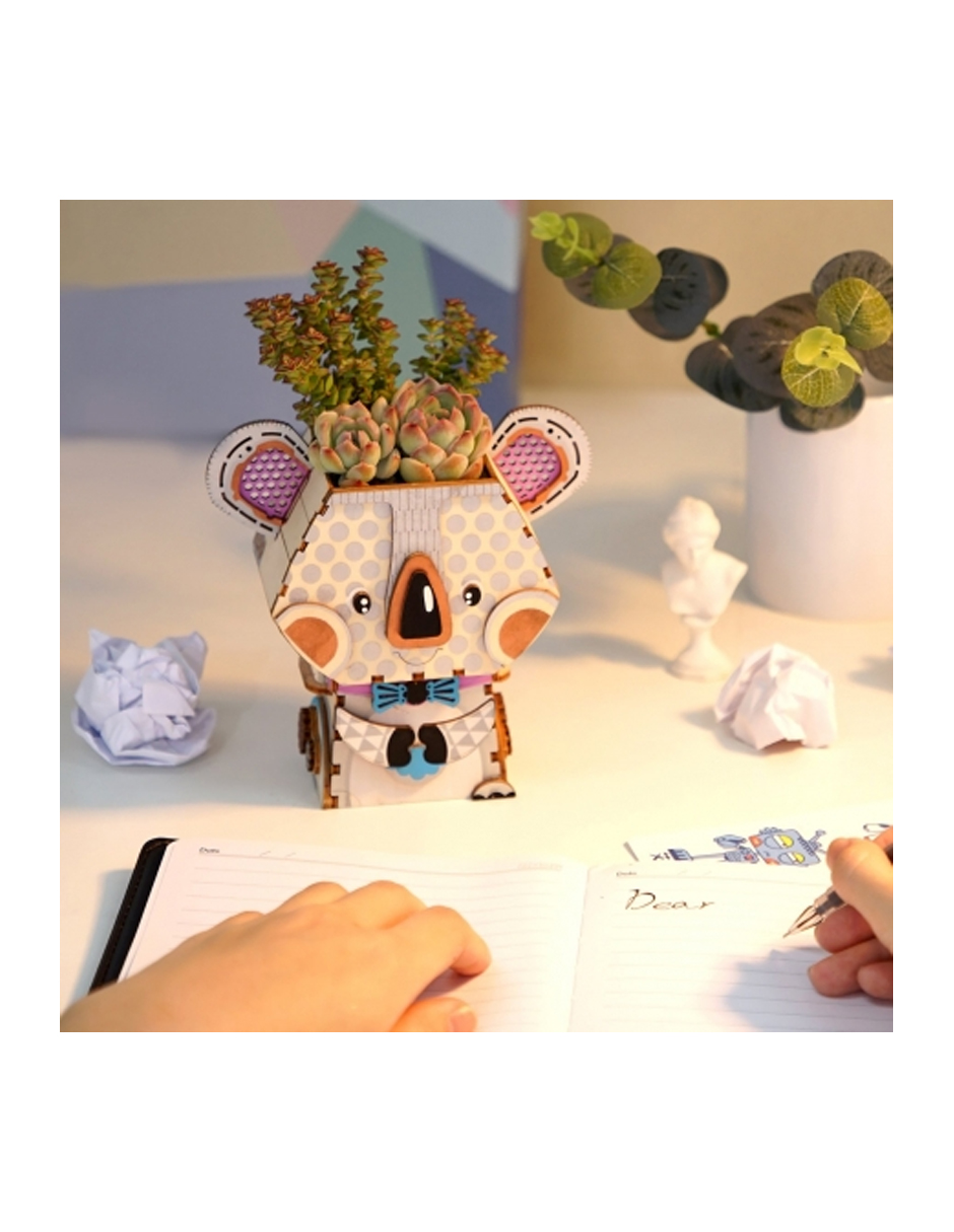 Rompecabezas 3d Mini Maceta Koala Robotime Madera 