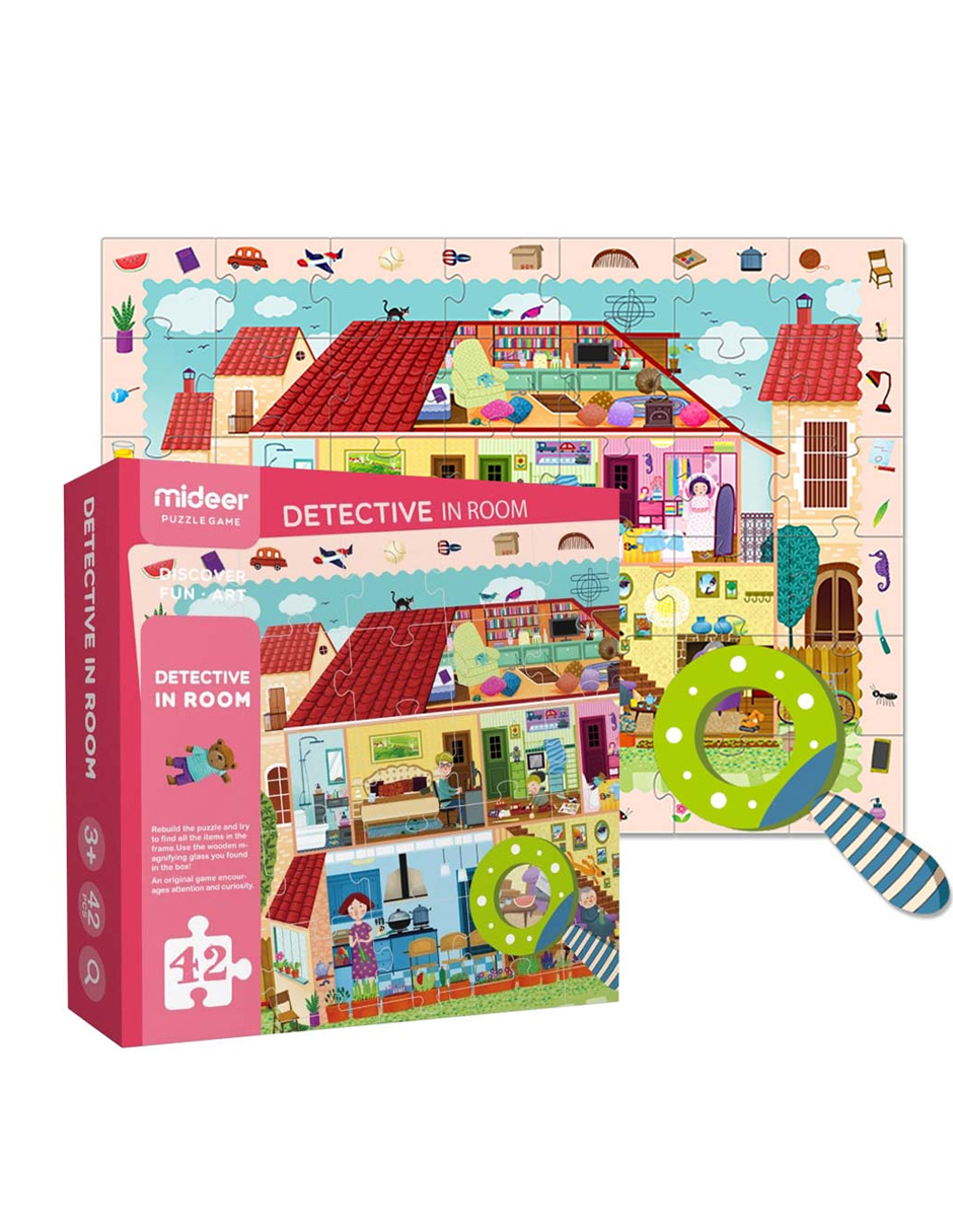 Rompecabezas Con Lupa Detective Habitación Mideer Juguete Educativo 