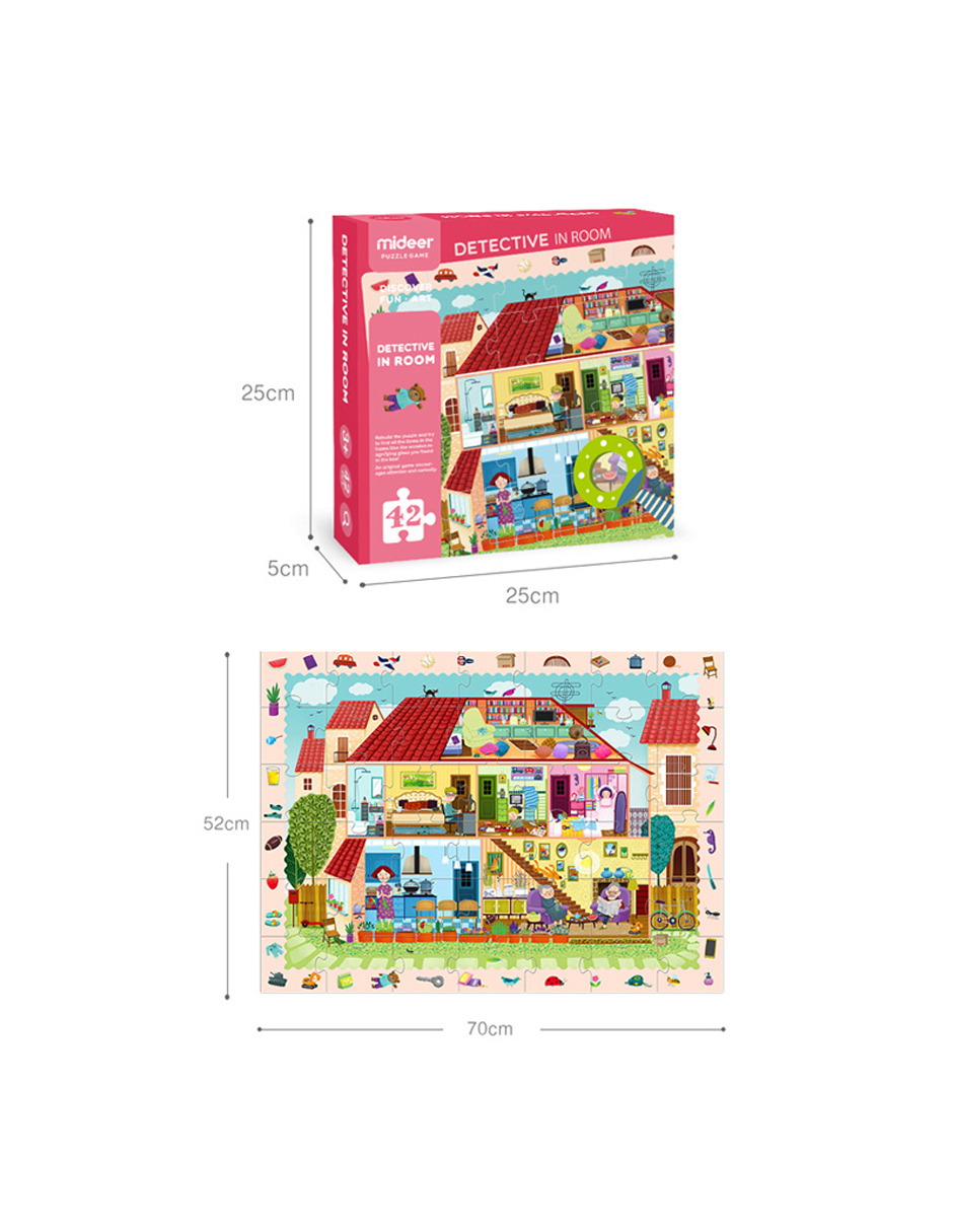 Rompecabezas Con Lupa Detective Habitación Mideer Juguete Educativo 