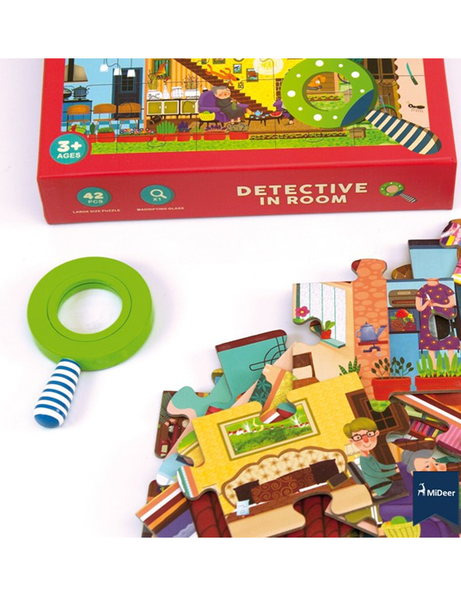 Rompecabezas Con Lupa Detective Habitación Mideer Juguete Educativo 