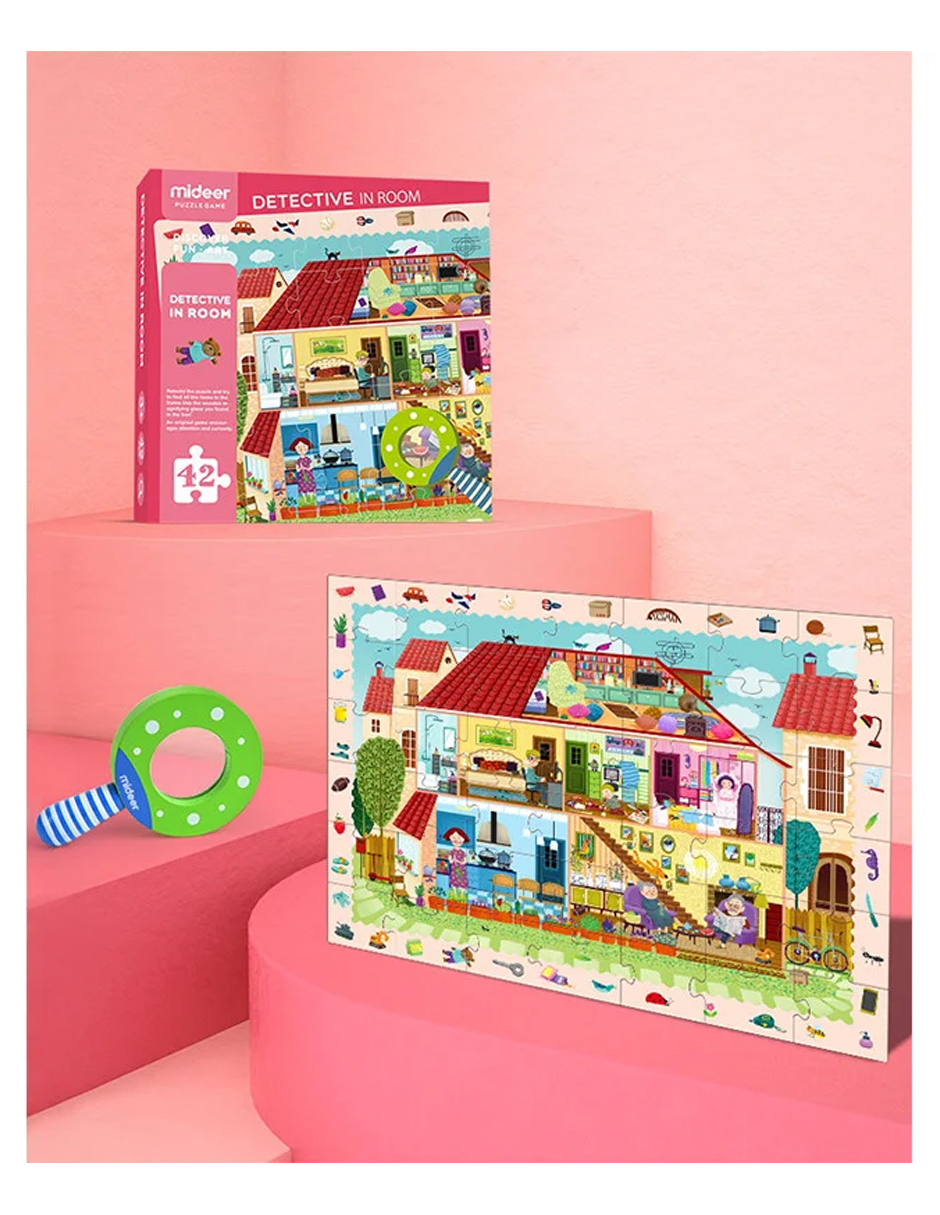 Rompecabezas Con Lupa Detective Habitación Mideer Juguete Educativo 