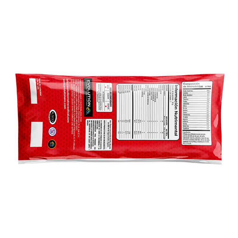 Evolution WP100 proteína de suero de leche fresa caja 20 sobres