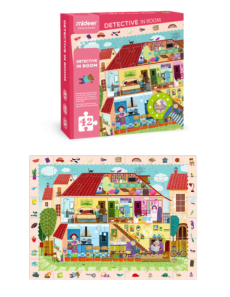 Rompecabezas Con Lupa Detective Habitación Mideer Juguete Educativo 