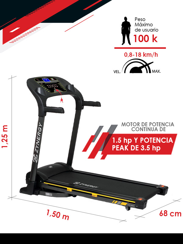 Caminadora Eléctrica Zynergy 120v  / Banda De 130x42cm