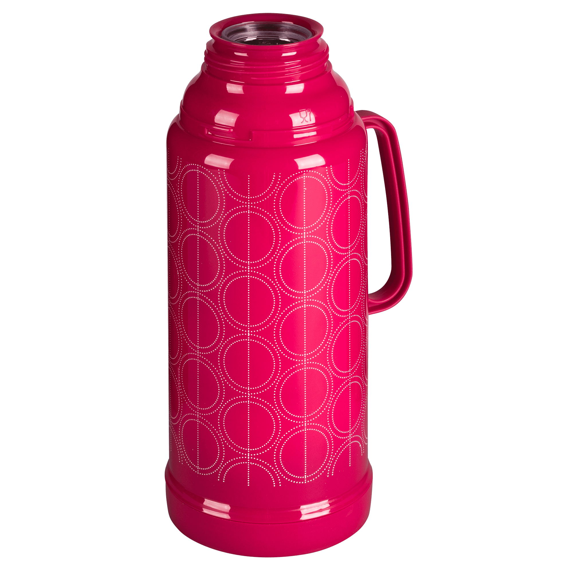 Termo círculos de 1 litro Ekco Classic de Ampolla de vidrio Color Rosa con Tapa-taza y Tapa anti-derrames