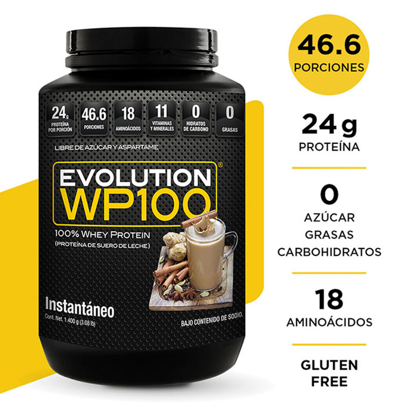 Evolution WP100 proteína de suero de leche chai latte 1400 g