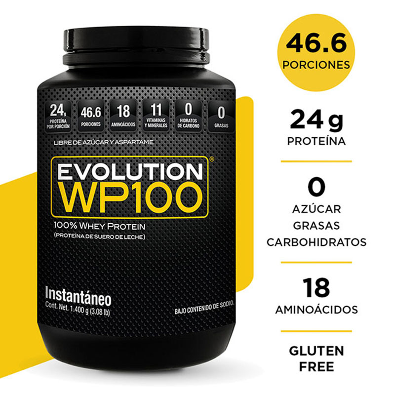 Evolution WP100 proteína de suero de leche natural 1400 g