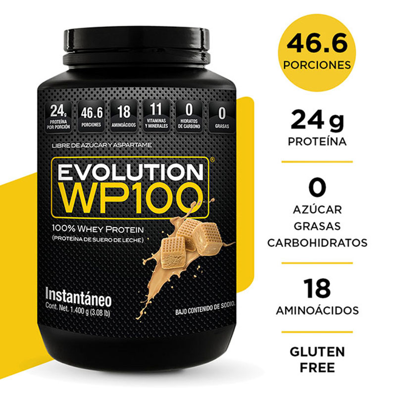 Evolution WP100 proteína de suero de leche dulce de leche 1400 g