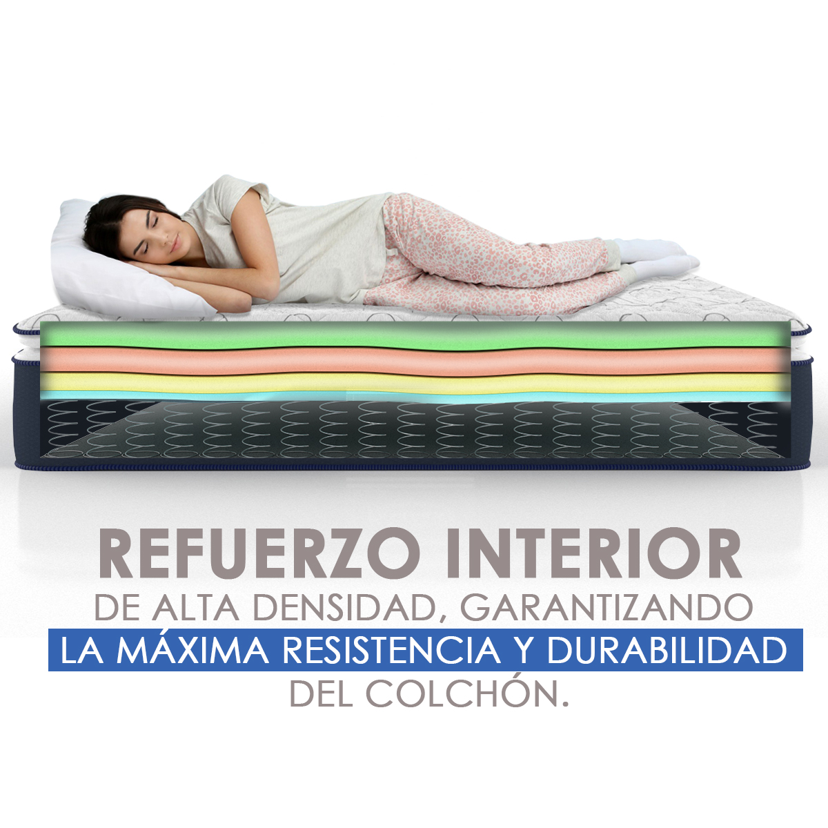 Colchón Individual América Ortopédico Con Colchoneta Antibacterial